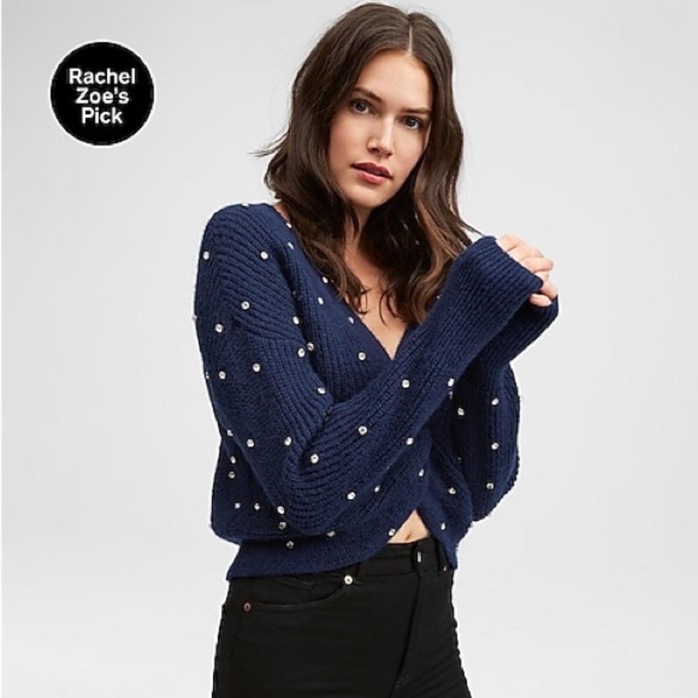 Express Embellished Twist Sweater